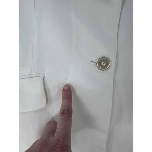 Lafayette 148 NY Women sz 8 Linen Blazer Off White Designer Office Workwear - Picture 3 of 15